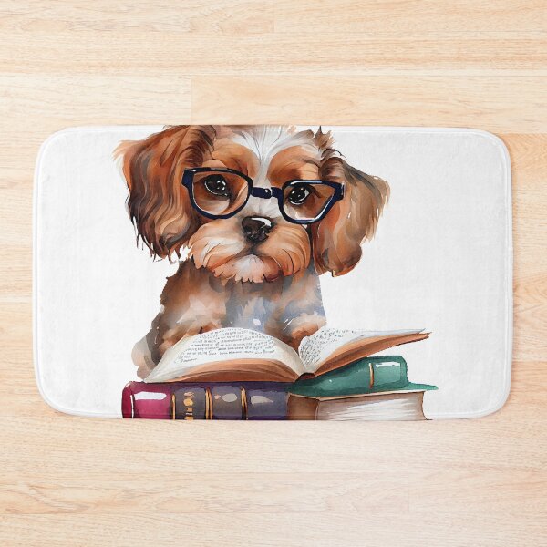 Item preview, puppy reading book designed and sold by 0allthing.