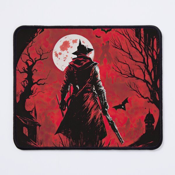 Item preview, Bloodborne Inspired Art - On the Hunt - Red Moon Gothic Horror designed and sold by SKAYAT.