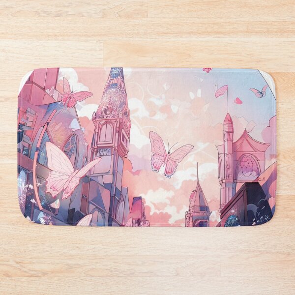 Item preview, Pink city and butterflies designed and sold by etherElric.