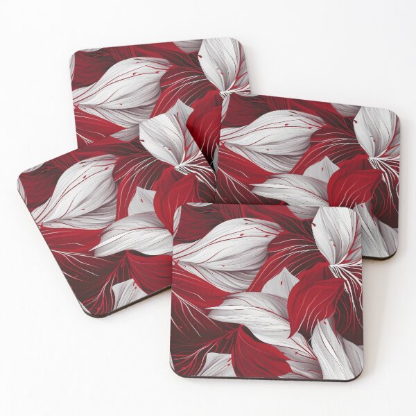 Item preview, Red and white abstract organic pattern designed and sold by DyliDaily.