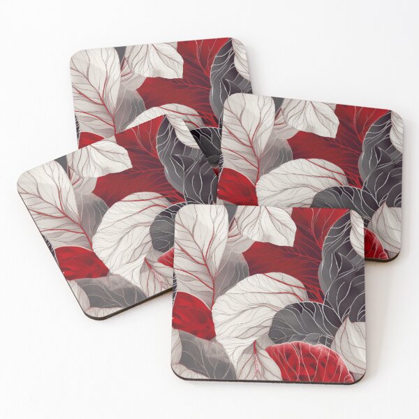 Item preview, White and red abstract organic pattern designed and sold by DyliDaily.