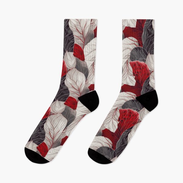 Item preview, White and red abstract organic pattern designed and sold by DyliDaily.