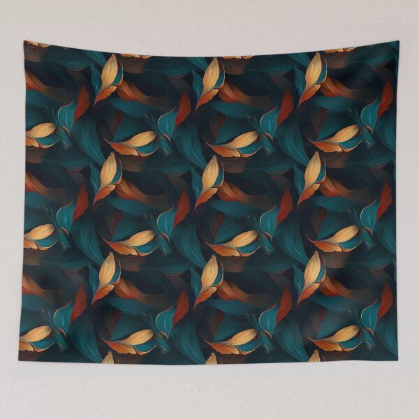 Item preview, Dark water blue and grean abstract organic pattern designed and sold by DyliDaily.