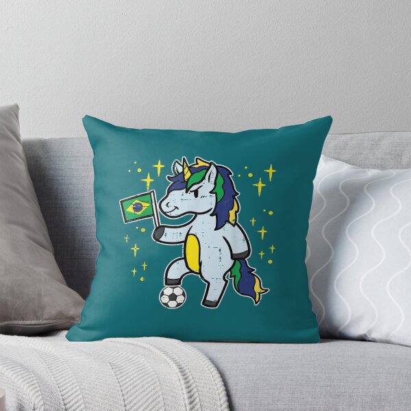 Item preview, brasil bandera unicornios fútbol fanático del fútbol mujeres niñas niños designed and sold by ZackYanez.