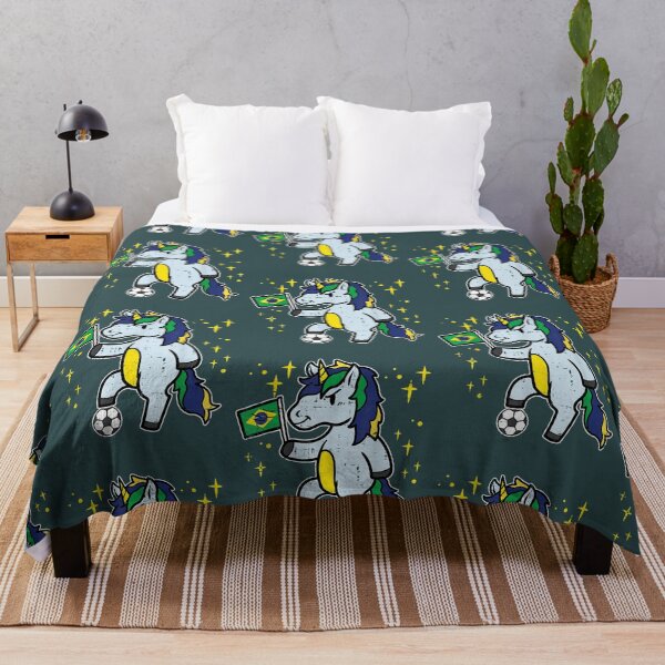 Item preview, brasil bandera unicornios fútbol fanático del fútbol mujeres niñas niños designed and sold by ZackYanez.
