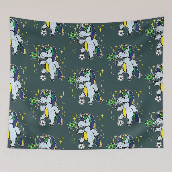 Item preview, brazil flag unicorn football soccer fan women girls kids designed and sold by ZackYanez.