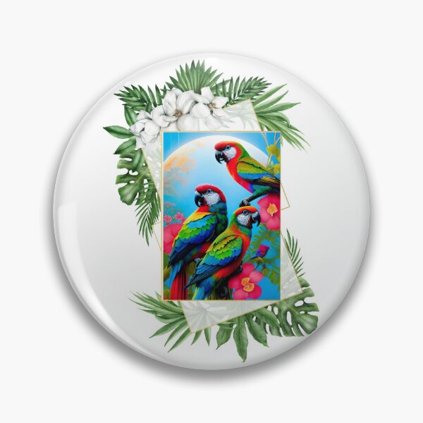Item preview, Parrots in a Tropical Floral Frame designed and sold by MxA19.