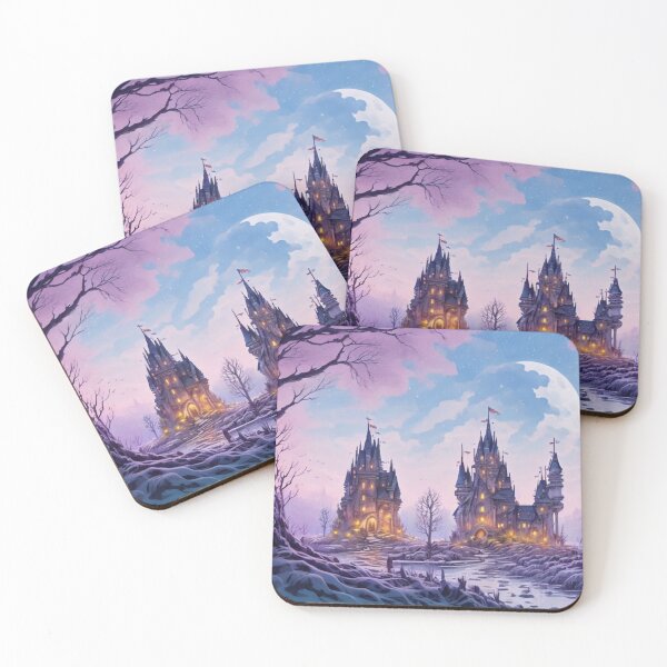 Item preview, Beautiful fantasy castle painting winter  designed and sold by CoolestStore.