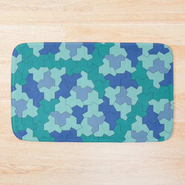Item preview, Aperiodic Monotile Einstein Tiles, Einstein Shapes in Blue and Green designed and sold by Polyglot Creations.
