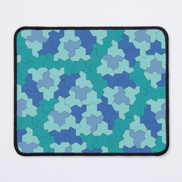 Item preview, Aperiodic Monotile Einstein Tiles, Einstein Shapes in Blue and Green designed and sold by Polyglot Creations.