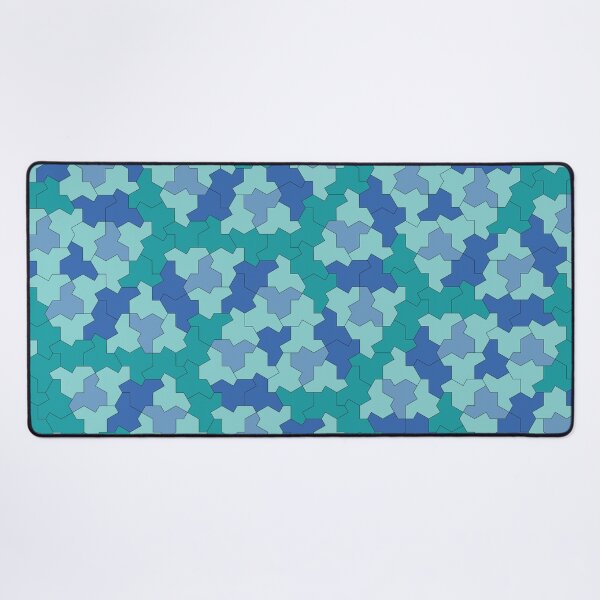Item preview, Aperiodic Monotile Einstein Tiles, Einstein Shapes in Blue and Green designed and sold by Polyglot Creations.