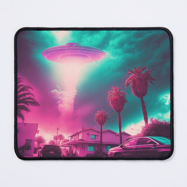 Item preview, Nostalgic Alien Invasion: A Vaporwave Artwork of Extraterrestrial Encounter designed and sold by Mullet Monkey.