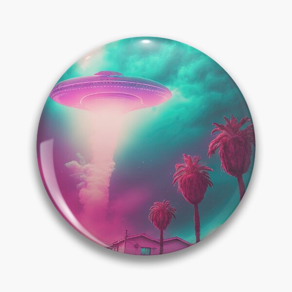 Item preview, Nostalgic Alien Invasion: A Vaporwave Artwork of Extraterrestrial Encounter designed and sold by Mullet Monkey.