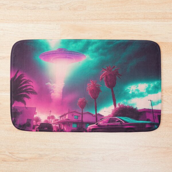 Item preview, Nostalgic Alien Invasion: A Vaporwave Artwork of Extraterrestrial Encounter designed and sold by Mullet Monkey.