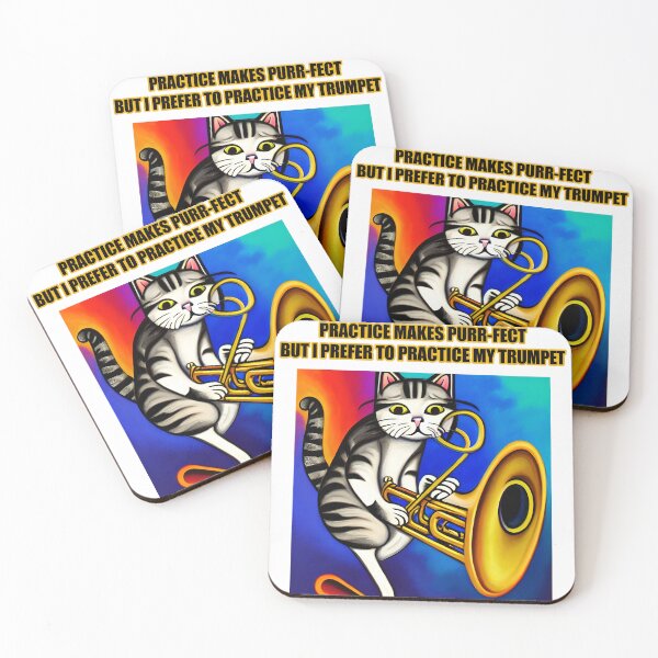 Item preview, Practice Makes Purr-Fect, I Prefer to Play My Trumpet designed and sold by MusicalArtisty.