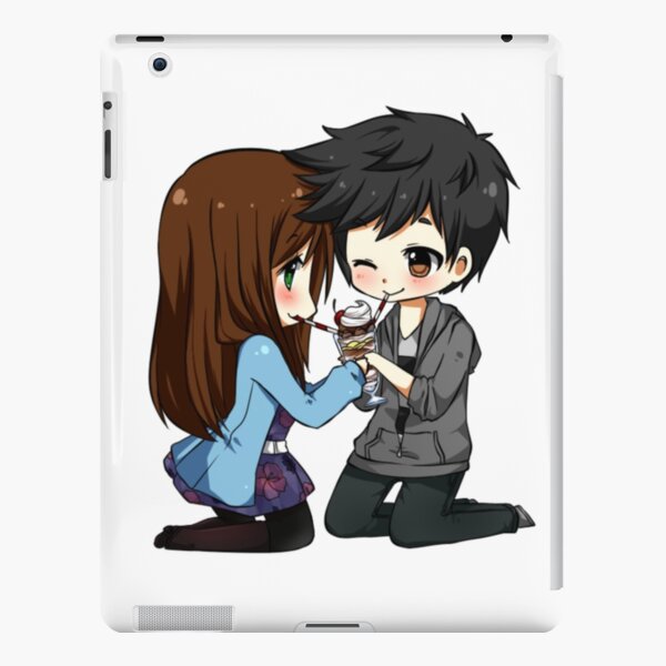 Cute anime couple kiss | iPad Case & Skin