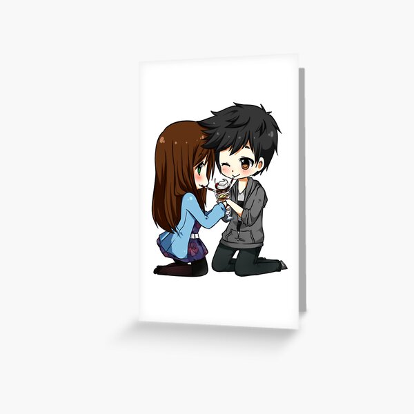 Anime Couple Greeting Cards for Sale