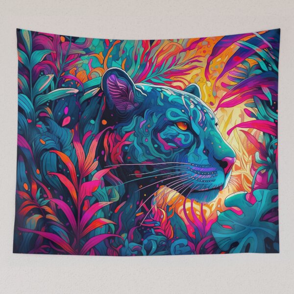 Item preview, Trippy Psychedelic Jungle Panther designed and sold by Matt's Artificial Nature.