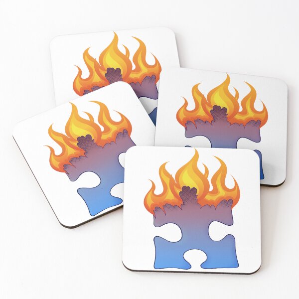 Item preview, Autism Awareness Burning Puzzle Piece designed and sold by PictionaryModus.