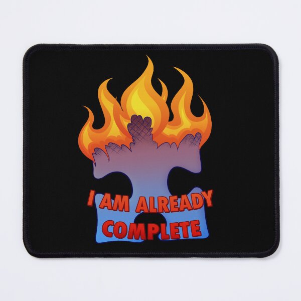 Item preview, I Am Already Complete Red Instead Autism Awareness Burning Puzzle Piece designed and sold by PictionaryModus.