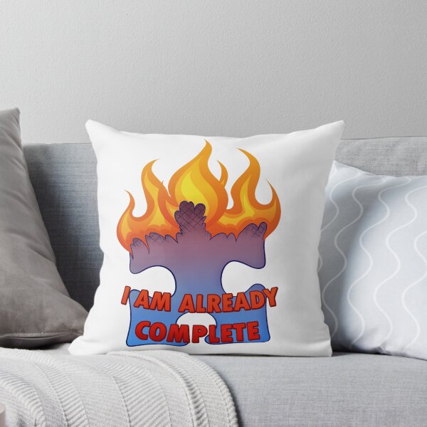 Item preview, I Am Already Complete Red Instead Autism Awareness Burning Puzzle Piece designed and sold by PictionaryModus.