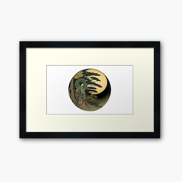 Aperçu de l'œuvre Geisha in Wood Orb, Ukiyo-e créée et vendue par ModernStyle610.