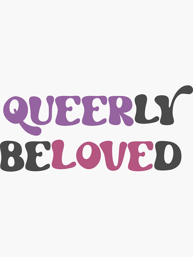 Thumbnail 3 of 3, Sticker, Queerly Beloved (purple/pink) designed and sold by dickierebellion.