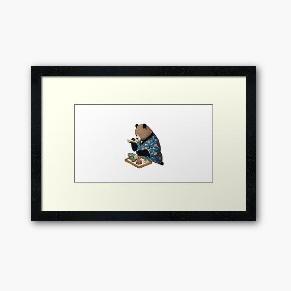 Aperçu de l'œuvre Bear Eating Sushi, Ukiyo-E créée et vendue par ModernStyle610.