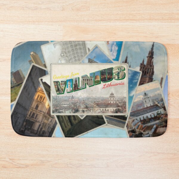 Item preview, Greetings from Vilnius in Lithuania Vintage style retro souvenir designed and sold by DeveloperProp0.