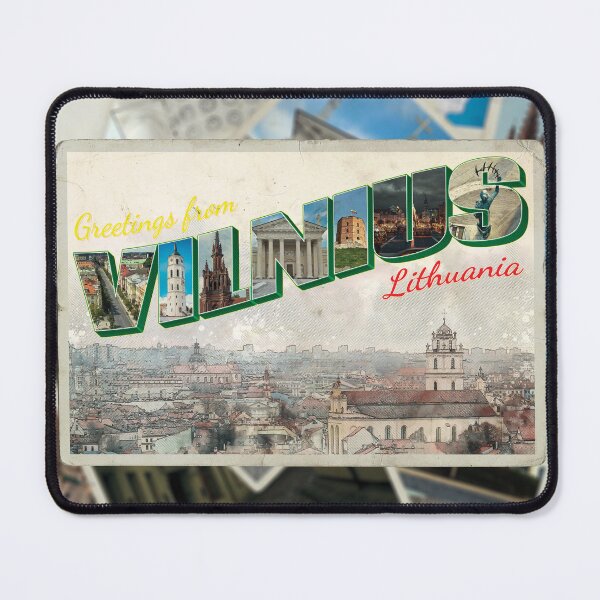 Item preview, Greetings from Vilnius in Lithuania Vintage style retro souvenir designed and sold by DeveloperProp0.