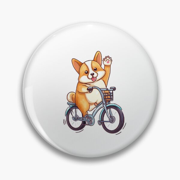 Item preview, Cute corgi dog riding bicycle and waving designed and sold by makeartperfect.