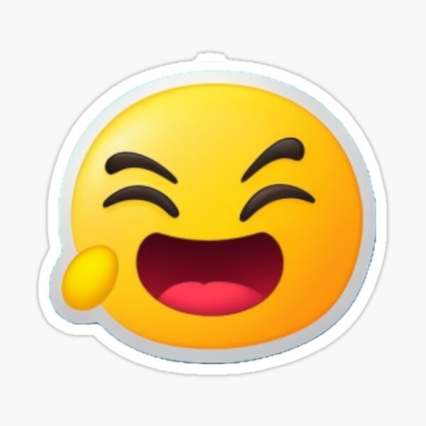 Emoji stickers laughing happy content lol funny cracking  Sticker for Sale  by Ambrose-lilly