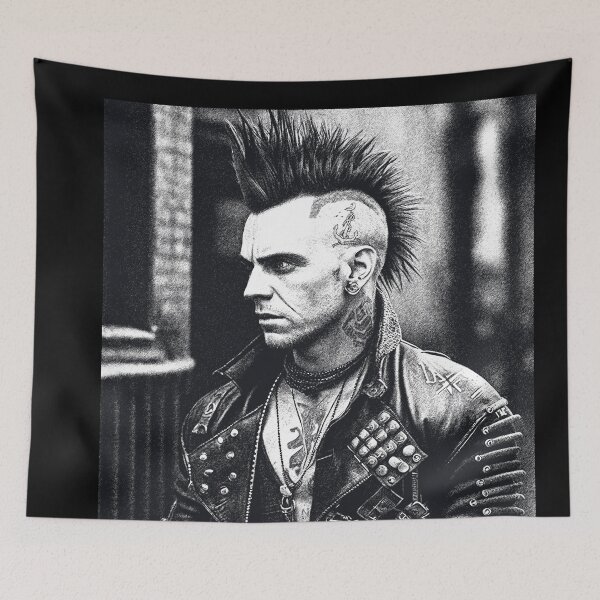 Item preview, Black and white grained Tattooed British Anarchy Cyber Punk. designed and sold by paulo silveira.
