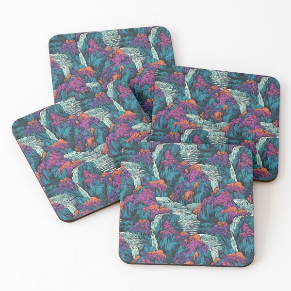 Item preview, Pattern Jungle Sunset Waterfall Landscape Cartoon Style designed and sold by Arncil.