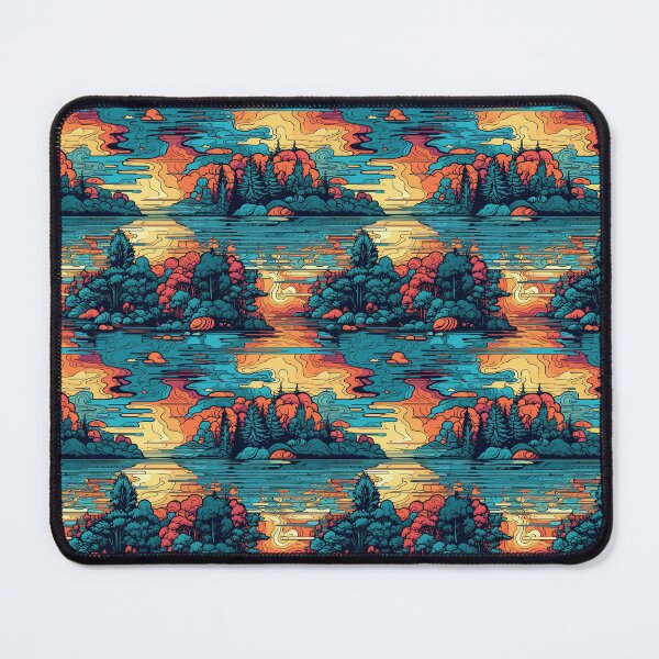 Item preview, Pattern Calm Forest Reflected in a Lake Cartoon Style designed and sold by Arncil.
