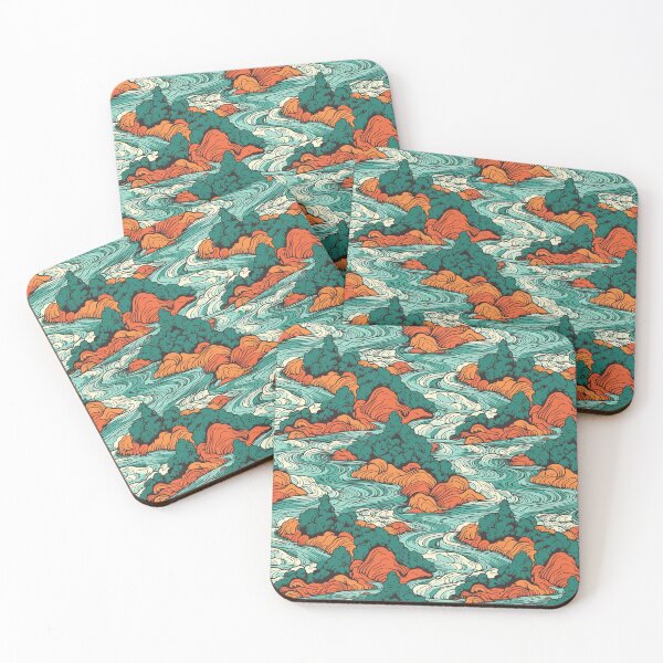 Item preview, Pattern Rivers Rushing Through the Mountains Cartoon Style designed and sold by Arncil.