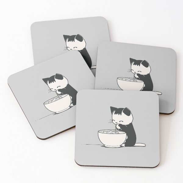 Item preview, Cute Kawaii Cat Eating Ramen designed and sold by Washii-.