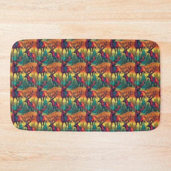 Item preview, Pattern Majestic Elks Trippy Colors Cartoon Style designed and sold by Arncil.
