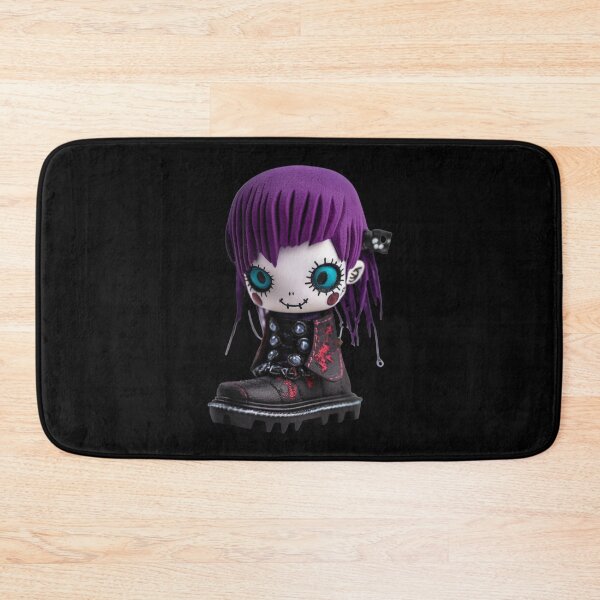 Item preview, Cyber Goth Purple Hair Chibi Doll - Black Heart Series  designed and sold by TVBArchive.