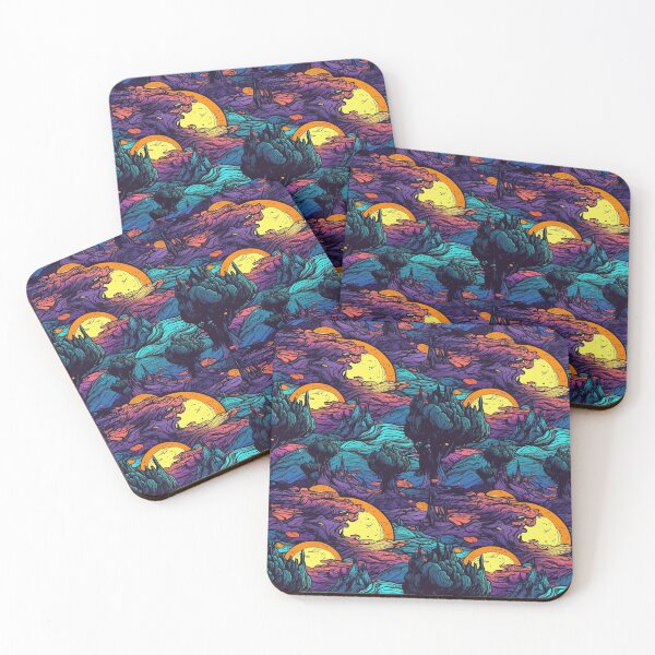 Item preview, Pattern Moonlight Illuminating Trippy Landscape Cartoon Style designed and sold by Arncil.