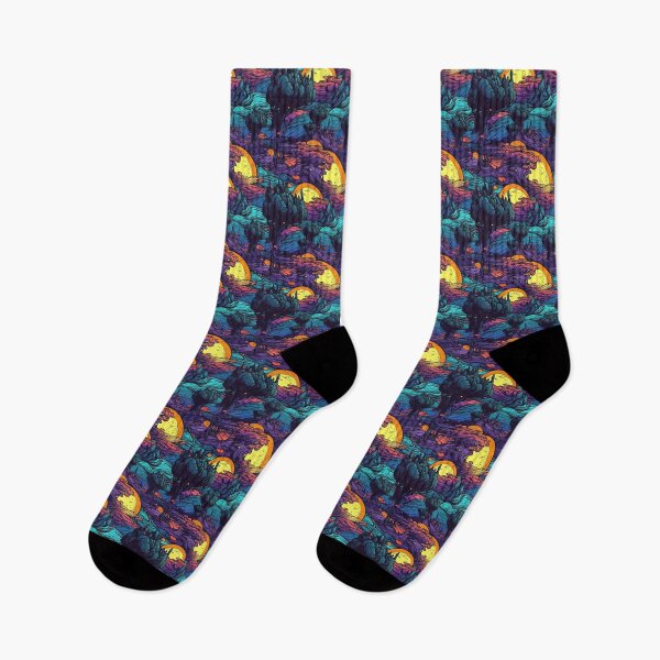 Item preview, Pattern Moonlight Illuminating Trippy Landscape Cartoon Style designed and sold by Arncil.
