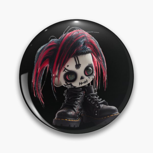 Artikelvorschau, Cyber Goth Japanese Chibi Oversized Doc Boots - Black Heart Series entworfen und verkauft von TVBArchive.