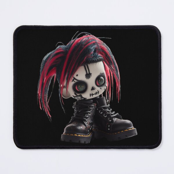 Artikelvorschau, Cyber Goth Japanese Chibi Oversized Doc Boots - Black Heart Series entworfen und verkauft von TVBArchive.