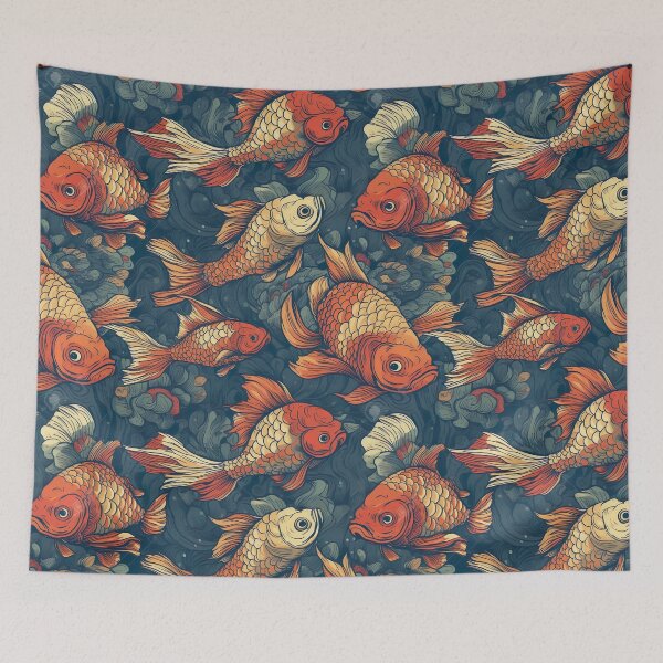 Item preview, Goldfish in flowing water - endless pattern designed and sold by PoppinArtFox.