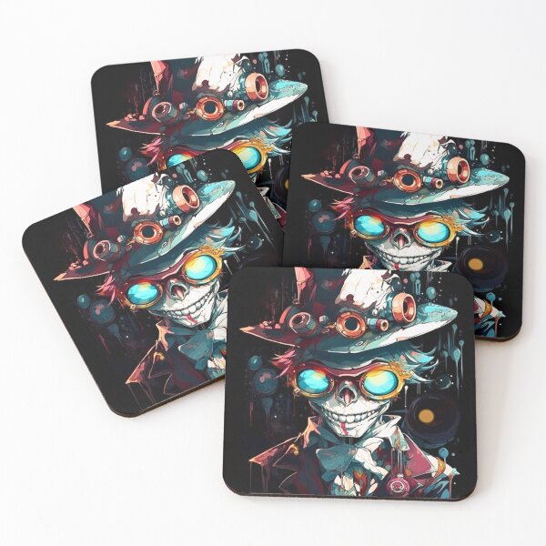 Item preview, Whimsical Psychedelic Skull Madhatter Skeleton Art Graphic Design V.59 designed and sold by Pexelpanoramas.