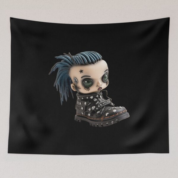 Item preview, Goth Chibi Doll - Oversized Doc Boot, Black Heart Series  designed and sold by TVBArchive.