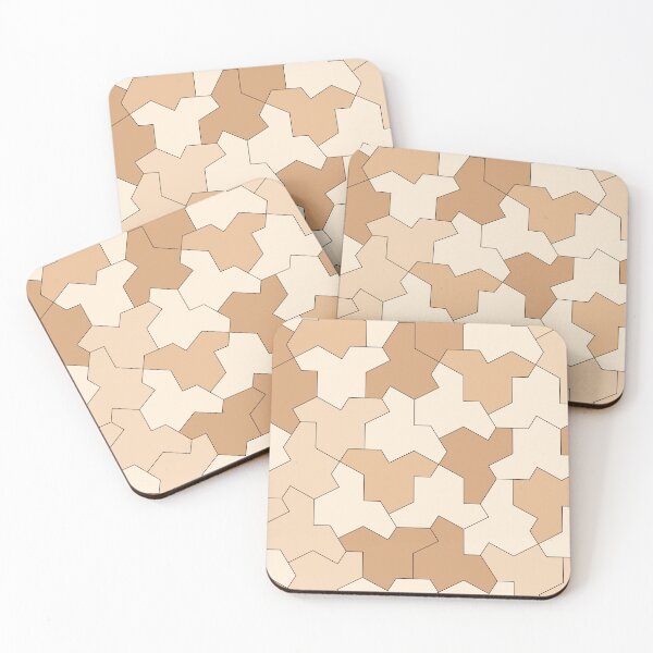 Item preview, Aperiodic Monotile Einstein Tiles, Einstein Shapes in Earth Tones designed and sold by Polyglot Creations.