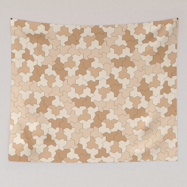 Item preview, Aperiodic Monotile Einstein Tiles, Einstein Shapes in Earth Tones designed and sold by Polyglot Creations.