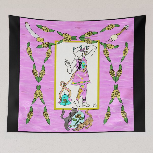 Item preview, Stained Glass Kitties- Pink version designed and sold by LanDiMonk.