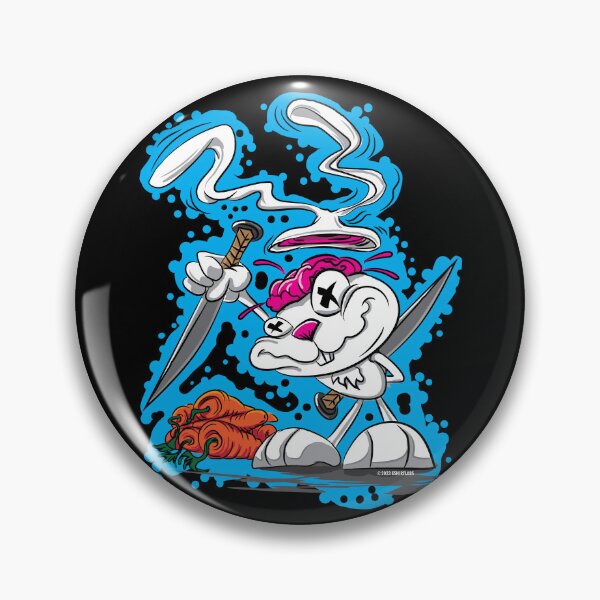 Item preview, Deranged Psycho Knife wielding Killer Bunny Rabbit designed and sold by eShirtLabs.